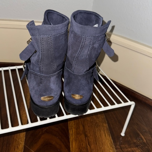 Jimmy Choo Navy Suede Biker Boot - Size 39.5 - Picture 4 of 16